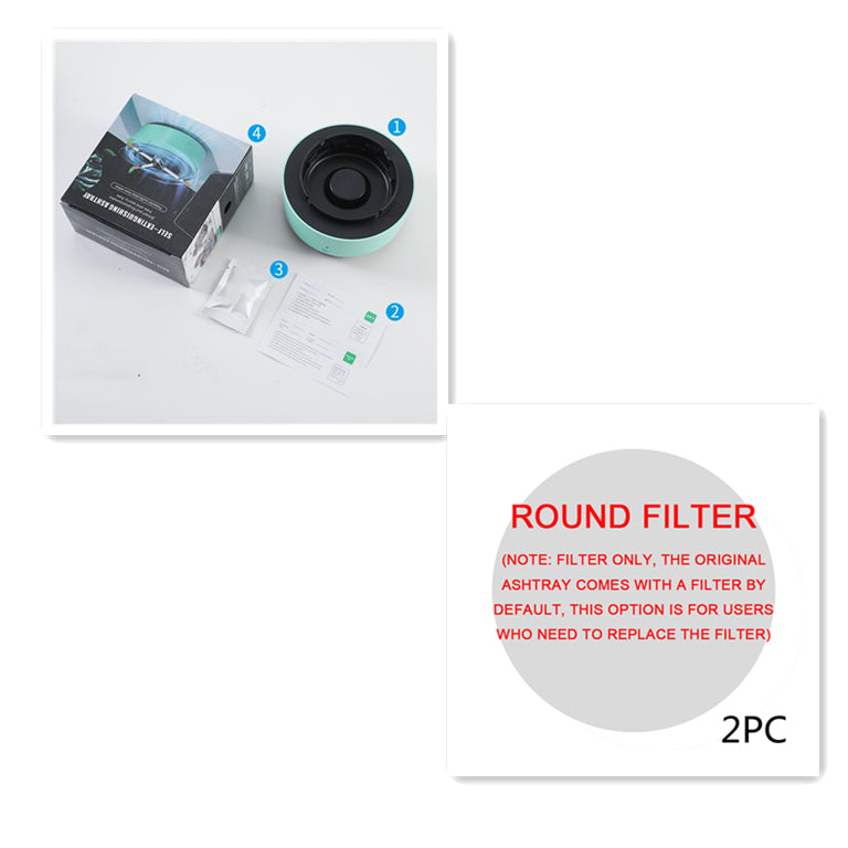 Posacenere Portatile Multifunzionale con Purificatore d’Aria a Ioni Negativi – Silenzioso, Compatto e Design Moderno