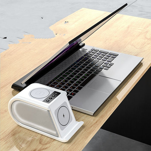 Caricatore Wireless 3-in-1 con Speaker Bluetooth - Stazione di Ricarica Multifunzione per iPhone e Android